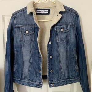 Express Sherpa Lined Denim Jacket